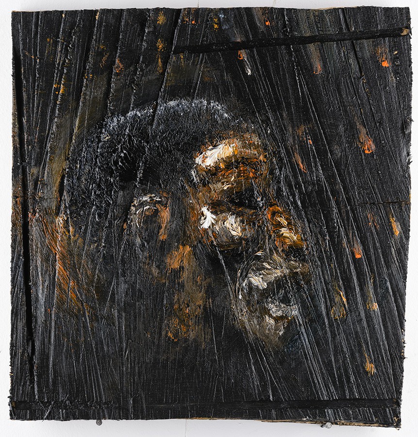 23.2 Monkey man, oil on wood, 42 x 40 cm 