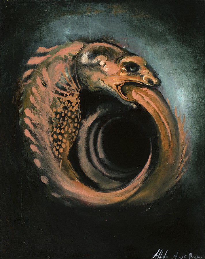 24 URÓBOROS, 2015, óleo sobre tela, 100 x 80 cm