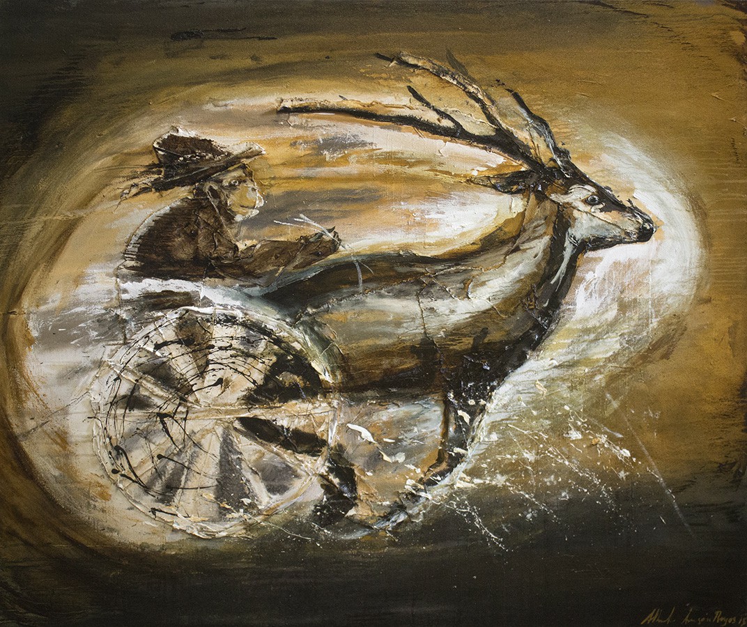 1 Jinete venado, 2015, óleo sobre tela, 120 x 140 cm