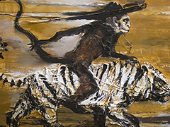 2 Jinete tigre, 2015,  óleo sobre tela, 120 x 140 cm