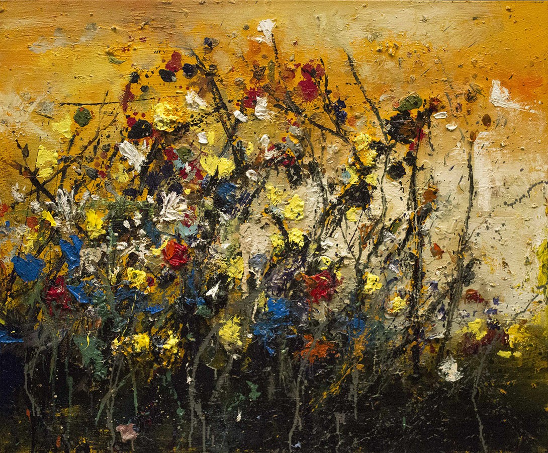 8 Flores del crepúsculo, 2015, óleo sobre tela 90 x 110 cm