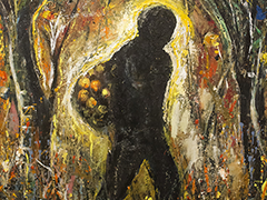 12 La memoria del caminante, 2015, óleo sobre tela 120 x 120 cm
