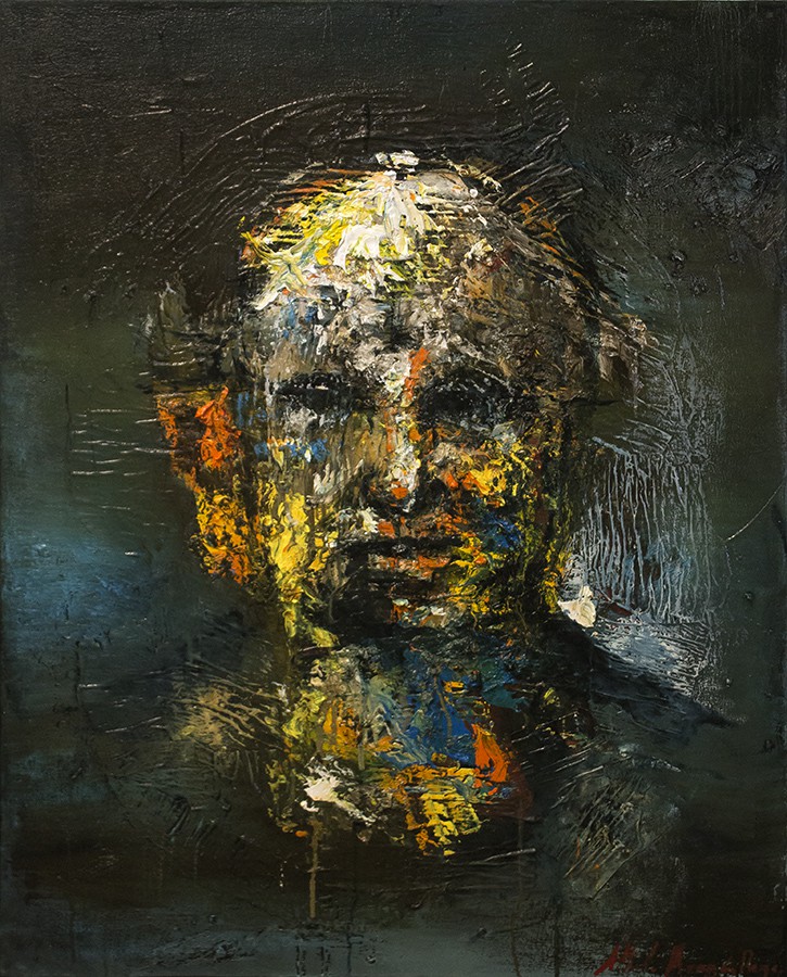 2 El rostro, 2015, óleo sobre tela 100 x 80 cm 