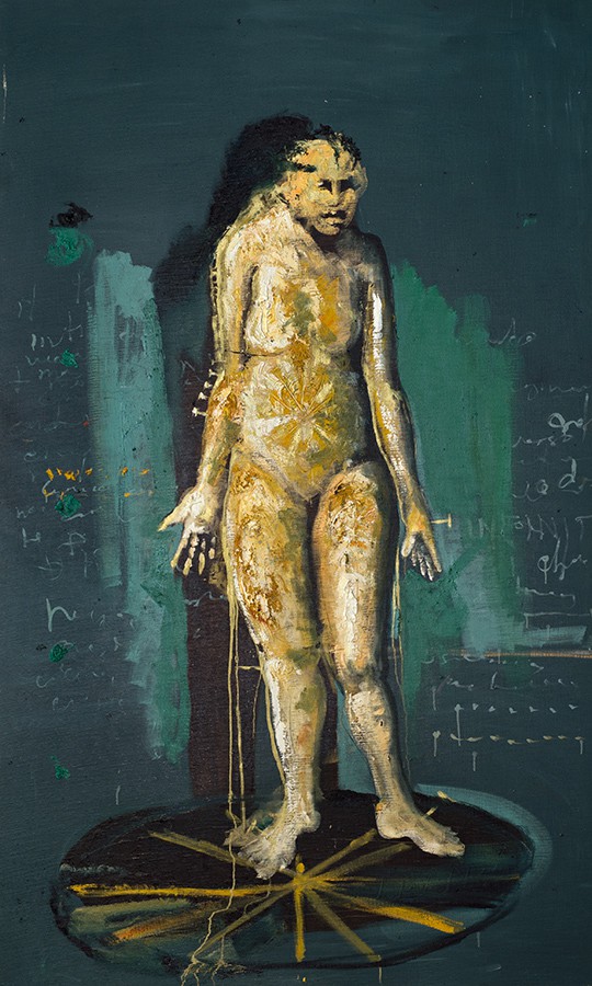 125 Díptico mujer, óleo sobre tela, 250 x 150 cm 